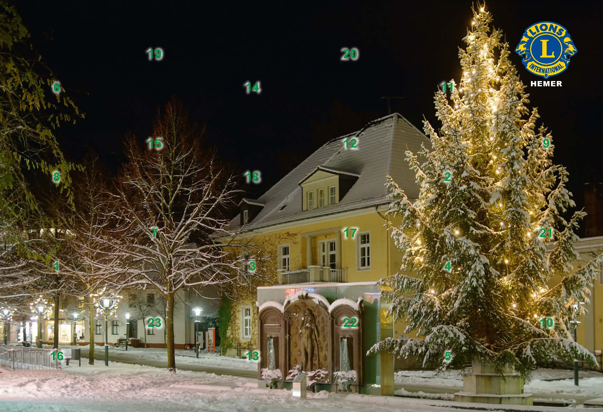 Stadtbücherei Hemer bei Nacht